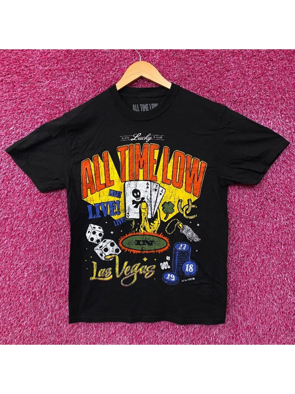 All Time Low " I Got Lucky & Saw ATL Live In Vegas" Festival T-Shirt Medium